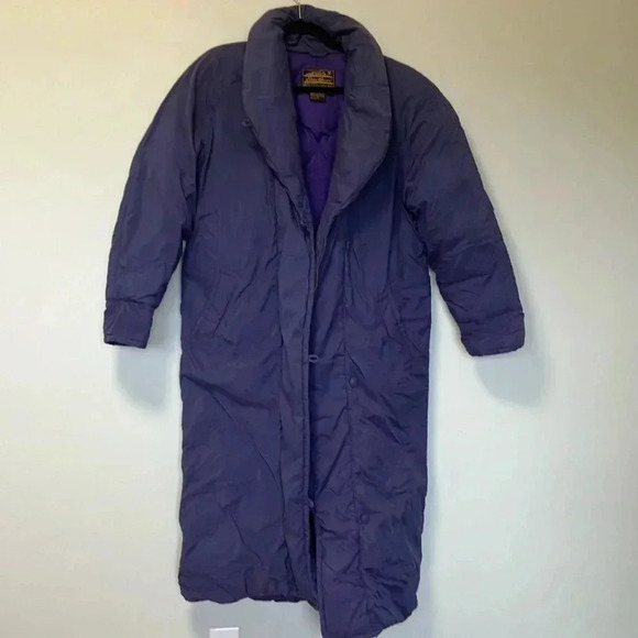 Eddie Bauer vintage goosedown maxi jacket  coat purple - Picture 1 of 6